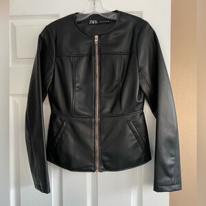 Zara Women's Black Leather Jacket